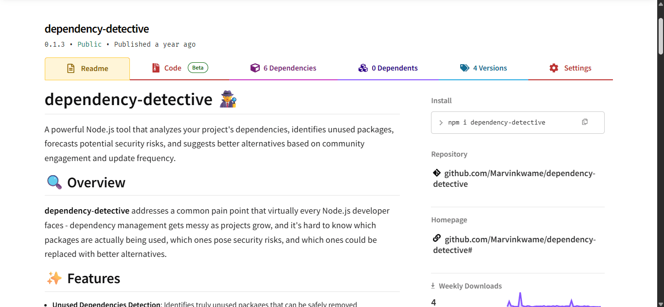 Dependency Detective screenshot